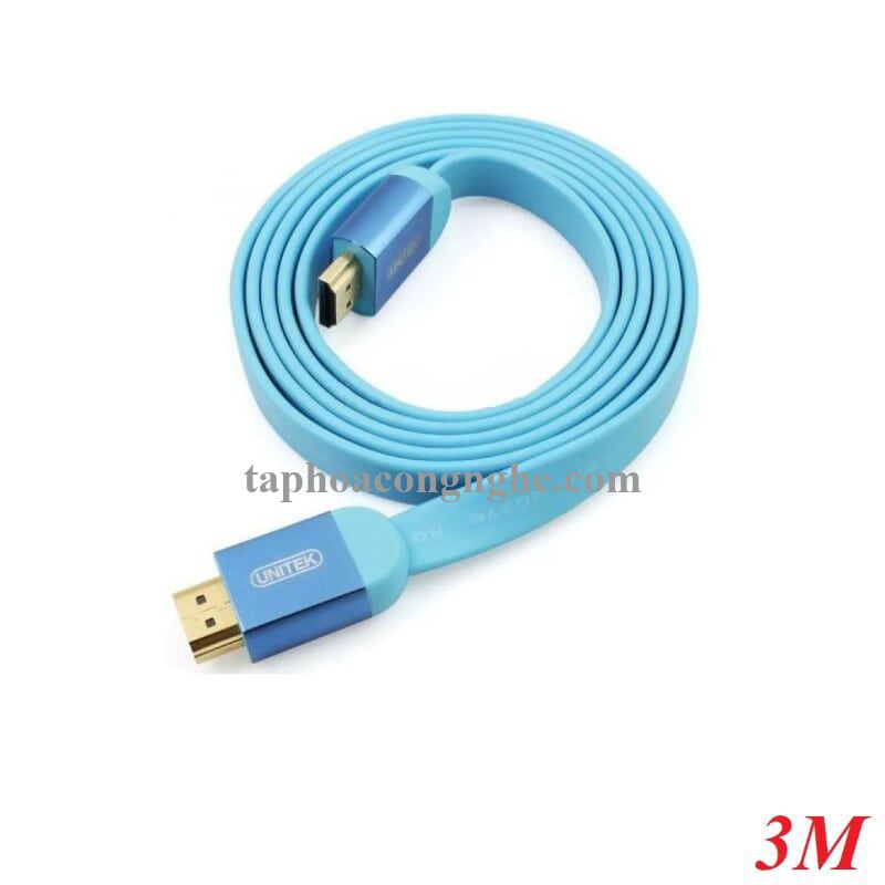 Unitek 98372 Y-C155 4K 1.4 dây dẹp 3M Màu Xanh Cáp Hdmi chuẩn chống nhiễu 30098372